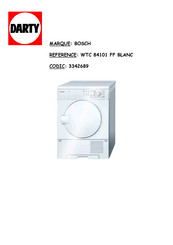 Bosch WTC 84101 FF Mode D'emploi