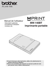 Brother MPRINT MW-140BT Manuel De L'utilisateur