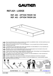 Gautier LODGE A21 402 Instructions De Montage