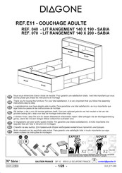 Diagone COUCHAGE ADULTE E11 040 Instructions De Montage