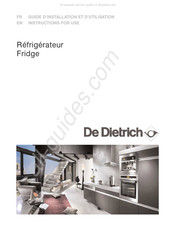 De Dietrich DRS1137I Guide D'installation Et D'utilisation