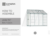 Palram CANOPIA LEAN TO 8x4/1.2x2.4 Instructions De Montage