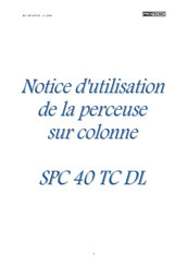 PROTECNIC SPC 40 TC DL Notice D'utilisation