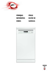 Miele G4720 SC Mode D'emploi