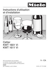 Miele KWT 1601 Vi Instructions D'utilisation Et D'installation