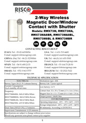 RISCO Group RWX73MBR Mode D'emploi