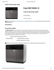 3D Systems ProJet MJP 2500W Guide De Démarrage Rapide