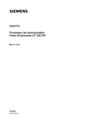 Siemens SIMATIC CP 340 PtP Mise En Route