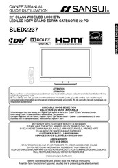 Sansui SLED2237 Guide D'utilisation