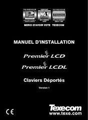 Texecom Premier LCDL Manuel D'installation