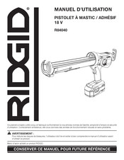 RIDGID R84040 Manuel D'utilisation