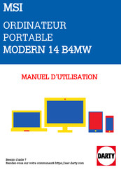 Msi MODERN 14 B4MW Manuel D'utilisation