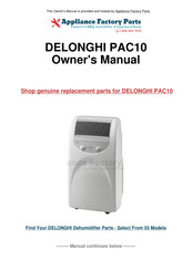 DeLonghi Pinguino PAC 10 Mode D'emploi Et D'entretien