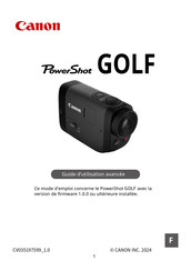 Canon PowerShot Golf Guide D'utilisation Avancée