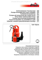 Grizzly TSP 7525 K Traduction De La Notice D'utilisation Originale