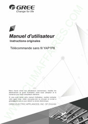 Gree YAP1F6 Manuel D'utilisateur