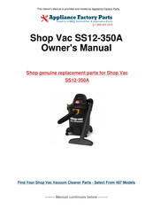 Shop-Vac SS12-350A Manuel D'utilisation