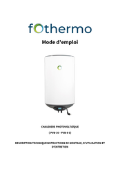 fothermo PVB-80 Mode D'emploi