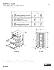 Maytag MOED6030L Guide De Dimensions