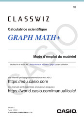 Casio CLASSWIZ GRAPH MATH+ Mode D'emploi