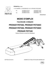 PRONAR PDT260 Mode D'emploi