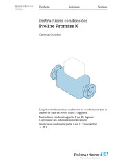 Endress+Hauser Proline Promass K Instructions Condensées