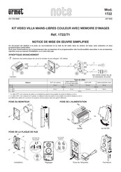 Urmet 1722/71 Notice De Mise En Oeuvre