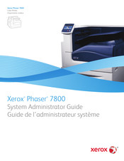 Xerox Phaser 7800 Guide De L'administrateur