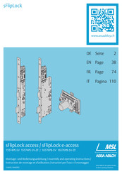 Assa Abloy sFlipLock e-access 16576PB-SV-ZF Instructions De Montage Et D'utilisation