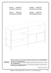 Walker Edison BS58KEAST Instructions De Montage