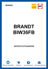 Brandt BIW36FB Manuel D'instructions