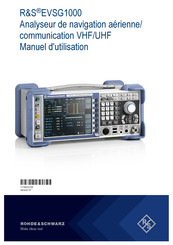 Rohde & Schwarz EVSG1000 Manuel D'utilisation