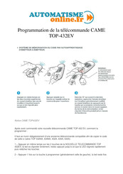 Came TOP-432EV Notice