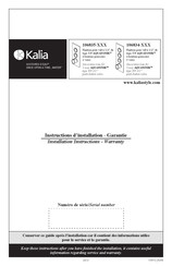 Kalia 106835 Serie Instructions D'installation