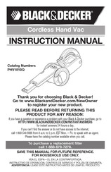 Black & Decker PHV1810Q Manuel D'instructions