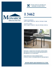 Monarch Specialties I 3462 Instructions D'assemblage