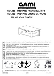 Gami TOSCANE CHENE BAROQUE J56 087 Instructions De Montage