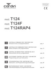 Riello Elettronica Cardin T124 Notice D'emploi