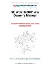 GE Spacemaker WSXH208H1WW Manuel De L'utilisateur