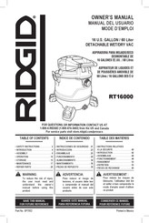 RIDGID RT16000 Mode D'emploi