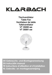 KLARBACH VT 35080 we Instructions D'utilisation Et D'installation