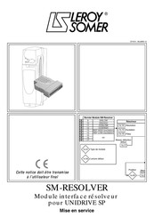 Leroy Somer SM-RESOLVER Mise En Service