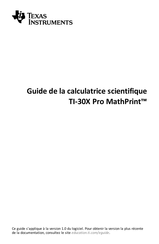 Texas Instruments TI-30X Pro MathPrint Guide