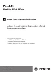 Becker M04 Notice De Montage Et D'utilisation