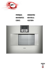 Gaggenau BS470111 Notice D'utilisation