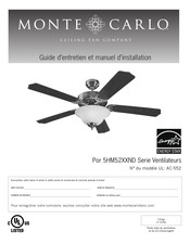 Monte Carlo Fan Company 5HM52ND Serie Guide D'entretien Et Manuel D'installation