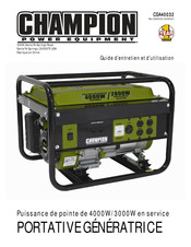 Champion Power Equipment CSA40032 Guide D'entretien Et D'utilisation