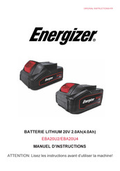 Energizer EBA20U4 Manuel D'instructions