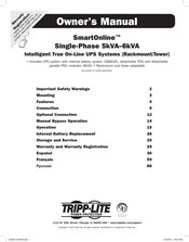 Tripp-Lite SmartOnline Single-Phase 6kVA Manuel Du Propriétaire