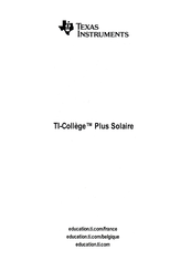 Texas Instruments TI-College Plus Manuel D'utilisation